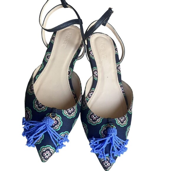J CREW Beaded Tassel Moroccan Sandals Size 6 Women’s In Excellent Condition - Picture 2 of 11